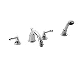 Jado 816/314/150 Wynd 816 High Spout Roman Tub Set with Hand Shower and Lever Handles, Platinum Nick