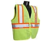 Radians SV22-2ZGM-3X Polyester Mesh Economy Class 2 High Visibility Zipper Closure Vest with Two-Ton