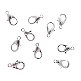 カニカン金具 パーツ ハンドメイド アクセサリー 留め具 金具 DIY ネックレス ブレスレット 制作用 接続金具 (シルバー, 16mm 50個)
