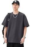 [MEINPU] T シャツ メンズ 半袖 綿 夏服 大きいサイズ 無地 速乾 涼しい 形状安定 なめらか肌触り 快適フィット シワになりにくい トップス gray-3XL