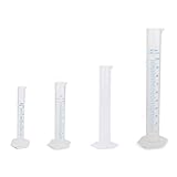 【ノーブランド品】メスシリンダー プラスチック 10ml 25ml 50ml 100ml 4点セット