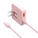 【最新薄型】PD20W 充電器 USB-C 急速充電器 Type-Cケーブル (PD20W&QC3.0/合計3.4A/1つUSB-Aポート/折畳みプラグ/PSE認証済) ACアダプター コンセント 軽量 スマホ充電器 iPhone15適用/Android/ゲーム機などその他対応 ピンク