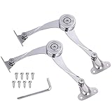 ルボナリエ 蓋ヒンジ 折り畳み式 ヒンジステー リフトアップ サポート 開け閉め 2個 セット (シルバー 2個 セット)