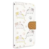 Google Pixel 10 用 手帳 スマホケース カードスロット ピクセル10のカバー 癒し猫の笑顔 ゆるかわ ねこ柄 肉球 ホワイト 211281c