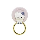 NATURAL design ホールドリング かわいい 猫 スマホスタンド ねこちゃんのスマホリング (しろくろ)