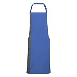 (プレミエ) Premier 2色コントラスト エプロン ビブエプロン 男女共用 (ワンサイズ) (サファイア/グレー)