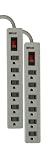 Woods 041457 6-Outlet Surge Protector Power Strip, 2.5-Foot, 200 Joules of Protection, 2-Pack by Woo