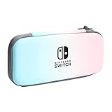 Switch ケース Switch OLED専用ケース 薄型 かわいい switch oledケース 収納バッグ スイッチ収納バッグ ゲームカード10枚収納 全面保護 持ち運び便利 防塵 防汚 耐衝撃 傷つき/汚れ/落下防止 人気 おしゃれ,Blue Pink