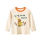 [Kanu Surf] 長袖Tシャツ ガールズ 子供服 Tシャツ カットソー キッズ トップス 長袖 女の子 トレーナー ベビー服 インナーシャツ コットン 柔らかい 漫画風 シンプル 通学 通園 部屋着 90-140cm 春 秋 冬 (杏色,100,Height 100)