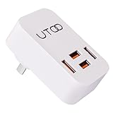 Vdomus USB充電器 ４台同時充電 USB電源アダプタ USB-ACアダプタ充電器 AC式充電器 4ポート スマートフォン用充電器 (4ポート, 白色)