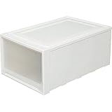 アイリスオーヤマ 収納ボックス チェスト ロング 幅44×奥行74×高さ24.5cm  ホワイト/クリア MG-7430W