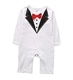 ベビー半袖ボディスーツ Baby Boy Romper, 1Pcs Toddler Gentleman Formal Outfit Set with Suit Vest & Bowtie BB@JPZ