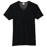 [ビー・ブイ・ディ] メンズVネックTシャツ メンズ インナーシャツ Vネック 通気性 吸水速乾 エアーメッシュ ブラック L