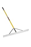 Structron 12102 (LR36) 36 Head Landscape Rake, 66 Yellow Fiberglass Handle, Cushion Grip by Structro