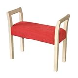 〔飛行船スタイル〕玄関スツール[ナチュラル×レッド]