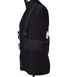 OneTigris　タクティカルパットベルト　ベルトホルダー　サバゲー用　サスペンダー付き　MOLLE対応　ポーチ･ホルスター･フックなど装着可能 (ブラック)