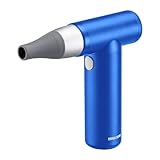 サンワダイレクト 電動エアダスター 充電式 4段階風量調整 ガス不使用 自動噴射/手動噴射 シリコンノズル付き アルミ製 ブルー 200-C