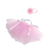 【ノーブランド 品】赤ちゃん　女の子　チュチュスカート　写真撮影　小道具　ヘッドバンド付き　かわいい　ギフト　全4色　　 - ライトピンク