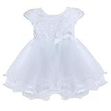 iEFiELベビー女の子Rosetteフラワードレス洗礼イースターウェディングプリンセスDressing Up US サイズ: 18-24 Months カラー: ホワイト