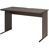 オフィスコム オフィスデスク 平机 幅1200×奥行600×高さ700mm 配線スリット スチール脚 ワークデスク 事務机 ダークブラウン Z-LWD-1260-DKB