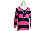 POLO RALPHLAUREN（ポロ ラルフローレン） 長袖Tシャツ ワッフル地 ピンク×ネイビー ボーダー柄 4A 【並行輸入品】
