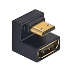 Poyiccot U字型 Mini HDTV to 4K/8K 映像伝送 アダプタ、U字 上向き 8Kの解像度と接続で 48Gbps デジタル信号伝送が実現 ミニビデオ オス-メス 変換コネクタ 標準 2.1規格 8K@60Hz/4K@120Hz テレビ対応 1個