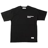 [CAMPFREE] キャンプフリー 超厚手 Tシャツ (半袖) メンズ 10.2oz 胸ロゴ ワンポイント [ ロゴT プリント ストリート ] グラフィック ティシャツ シンプル 厚手 10536 B.ブラック サイズ S
