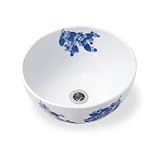 手描き染付技法　磁器製洗面ボウル　クラシコ　ミモザ