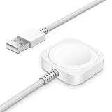 Apple Watch 充電器 USB-A 磁気充電ケーブル 1m アップルウォッチ用 ワイヤレス充電器 置くだけ充電 軽量 コンパクト 持ち運び便利 Series 11/10/9/8/7/6/SE/Ultra/5/4/3/2/1対応 ホワイト