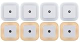 SOAIY 4 Pcs Warm White & 4 Pcs Cool White Plug In LED Night Light with Smart ON/OFF Sensor Offset Pr