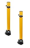 ALEKO 2SBL-FD2 Steel Yellow Folding Safety Parking Bollard Extended Height, Lot of 2 [並行輸入品]