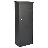 Qualarc Allux 600亜鉛メッキスチールトップロードロック区画とメールボックスinブラック