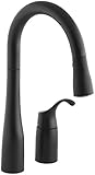 KOHLER K-649-BL Simplice Pull-Down Secondary Sink Faucet, Matte Black [並行輸入品]