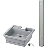 タキロンシーアイ ガーデン柱 FVS-1200（FVS-80×1200） 80㎜角（硬質塩化ビニル製水栓柱） 前出しタイプ（VP管） + ガーデン流し 450-G型セット
