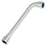 uxcell ソケットレンチ 六角レンチ　ダブルエンド　チューブラーアングル　ロング　12cm　10mm　シルバートーン