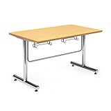 食堂テーブル/　GYMテーブル　【椅子掛けテーブル・幅1200×奥行き750mm・クロームメッキタイプ】 カラー:ニューグレー