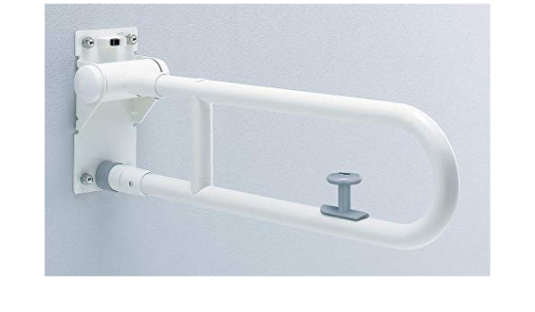 Amazon Co Jp Toto 腰掛便器用手すり 可動式 T112hk7 パブリック用手すり はね上げタイプ ロック付き カラー ホワイト ホーム キッチン