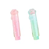 かわいい 猫 の デザイン PVCスケルトンケース 消しゴム 2個セット 修正 文房具 ねこ ネコ 文具 アクセサリー ねこ ネコ の 足 文具 小学生 中学生 高校生 大学生 よく消える スティック 消しゴム ペン プレゼント (セットB)
