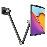 BEWISER ipad 壁掛けホルダー ウォールマウント タブレット アーム スタンド ロングアームブラケット アルミニウム製 360°回転(壁掛け グレー)