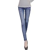 Cozy Maker（C&M）マタニティ デニムパンツ ズボン 産前産後 レディース スポーツ 妊婦 ゆったり 楽チン カジュアル 大きいサイズ ロングパンツ 裏ボア ボア付き (XL, ブルー)