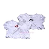 ソフトなコットン素材で快適！子供リボン付きボレロ (110)