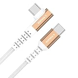 KYOHAYA USB Type Cケーブル L字型/I字型 充電ケーブル タイプC 急速 1.2m 丈夫 ナイロン 強靭 断線 しにくい スマホ 急速充電 データ転送 iPhone/Xperia/Galaxy/Nintendo Switch 各種対応 CONNECT GEAR L & I JKLS (USB-C to USB-C, ホワイト, 1.2m)