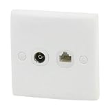 uxcell　RJ11テレビソケット　壁取付　コンセント　RJ11 6P4C　TV用　コンピューター用　正方形