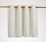 １級遮光防炎カフェカーテン（穴あきタイプ） 巾約140cmX丈140cm アイボリー