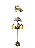 銅製 貔貅 風水 玄関 ウィンドチャーム ドア チャイム ドアベル 風鈴 開運 招財