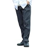 [アトリエサンロクゴ] イージーパンツ 伸縮性 ストレッチ ノーアイロン ズボン チノパン チャコール