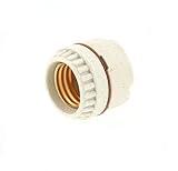 Leviton 9350 Medium Base, Two-Piece, Keyless, Incandescent, Unglazed Porcelain Lampholder, Ring-Type