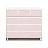 アルファタカバ ベビータンスシリーズキャスター付きチェスト90cm幅4段パステルピンク