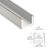 CRL / Blumcraft Brushedステンレス濡れGlaze u-channel for 1 / 2 " ( 12 mm )ガラス120 "