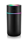 車載加湿器 加湿器 卓上 超音波式 次亜塩素酸水対応 大容量320ml ワイヤレス 卓上加湿器 車載加湿器 7色LEDライト 超静音設計 オ
